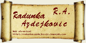 Radunka Azdejković vizit kartica